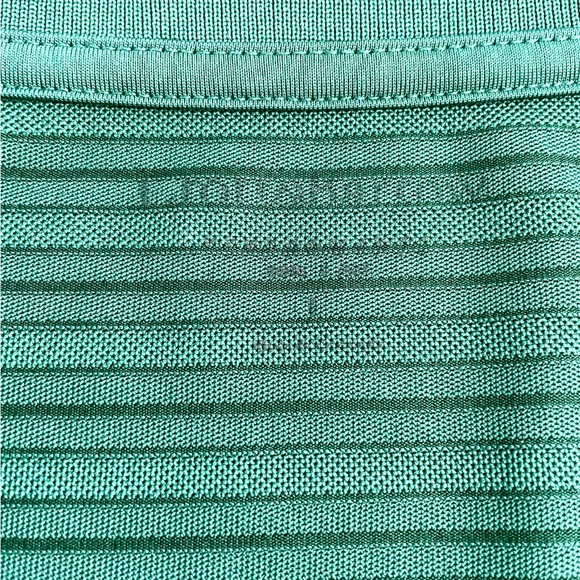 Croft & Barrow Men’s Polo Shirt Size L Green Striped Short Sleeve Collared - Picture 2 of 3